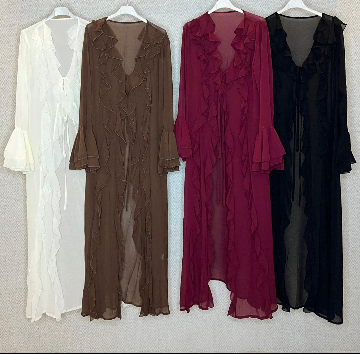 Sheer Ruffle Swim Cover-Up