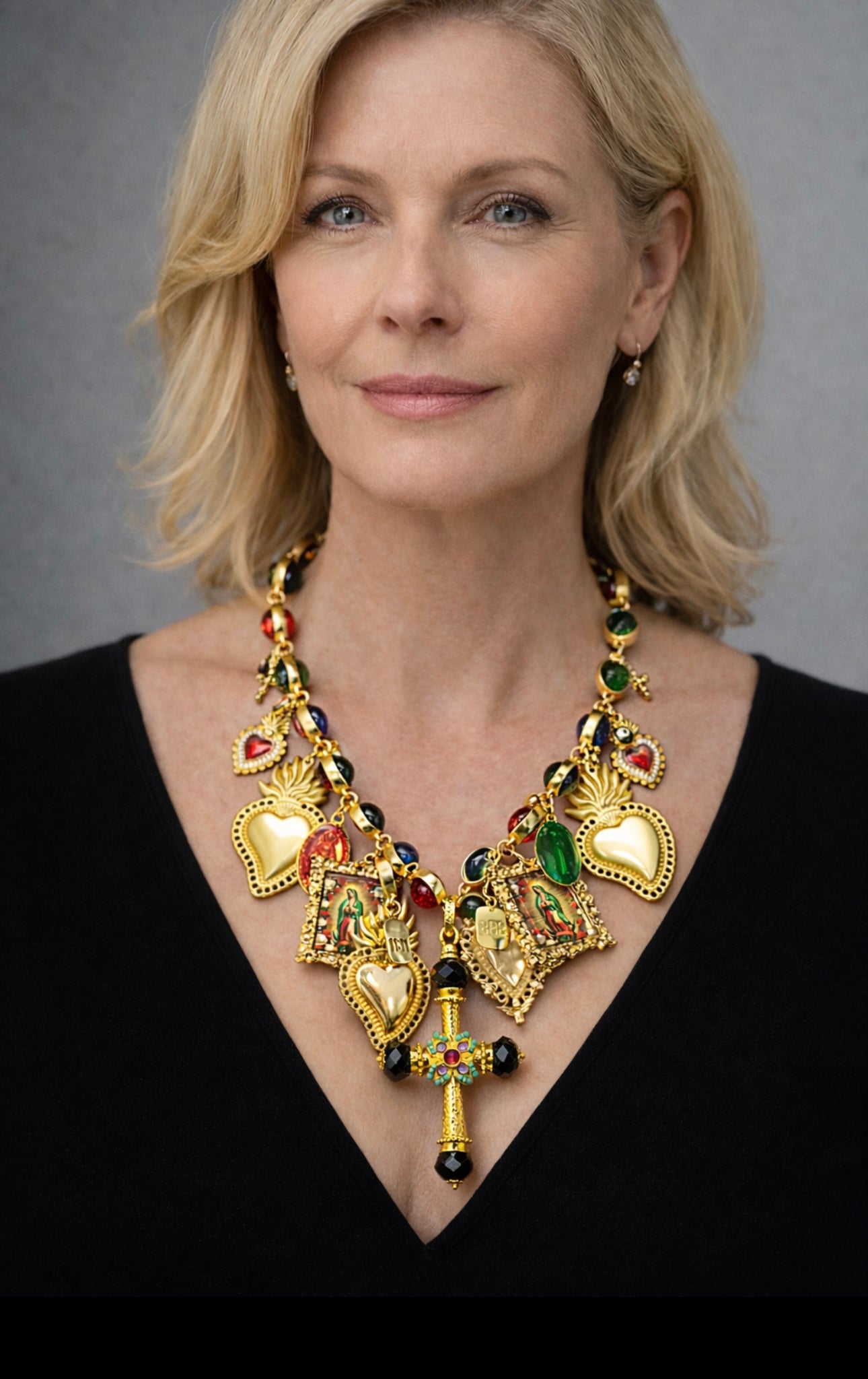 Guadalupe & Sacred Heart Devotional Necklace