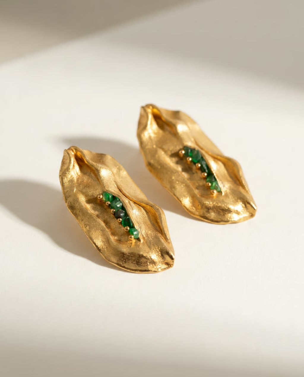 Verdant Gold Statement Earrings