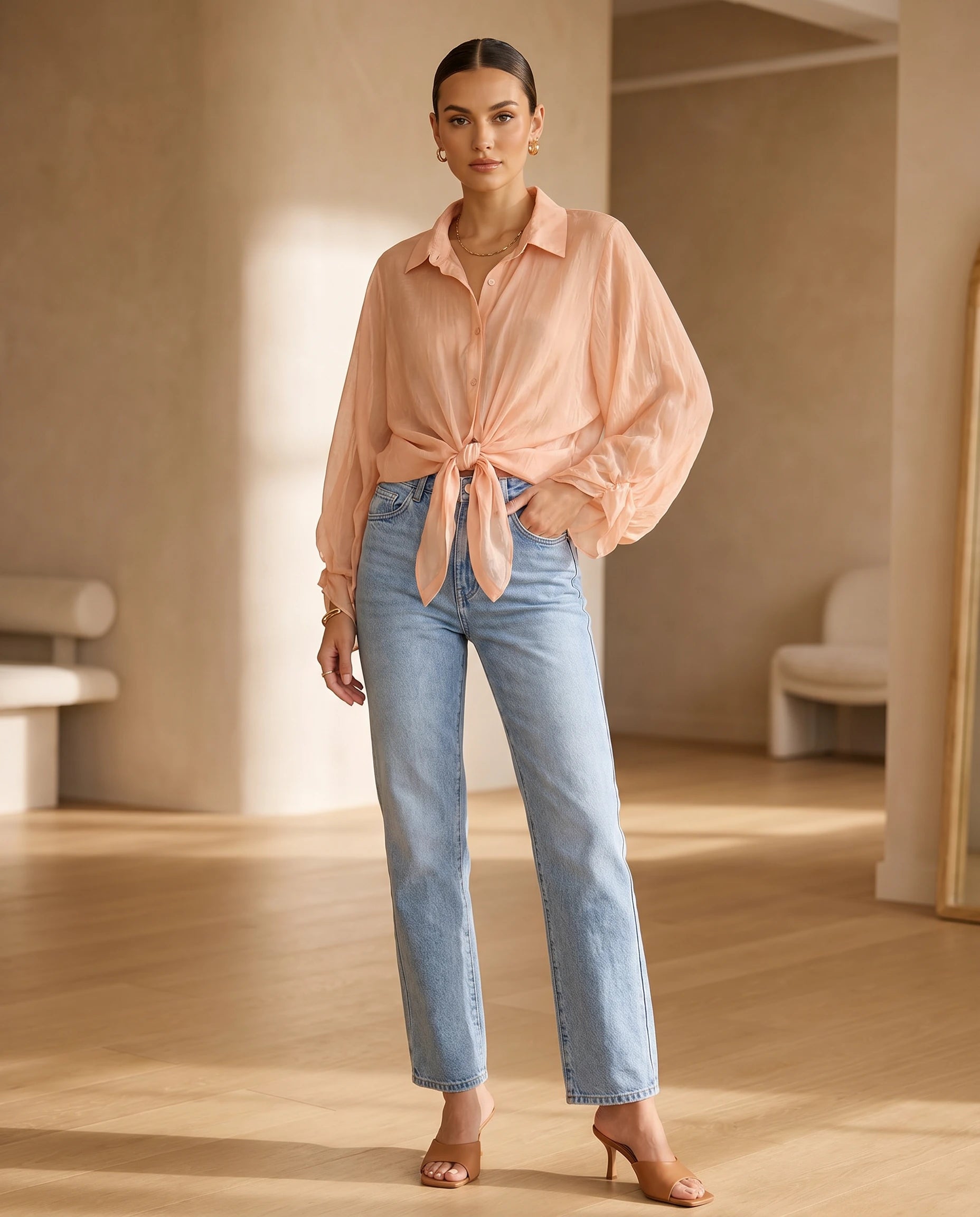 💫 Cloud Drape Button Blouse