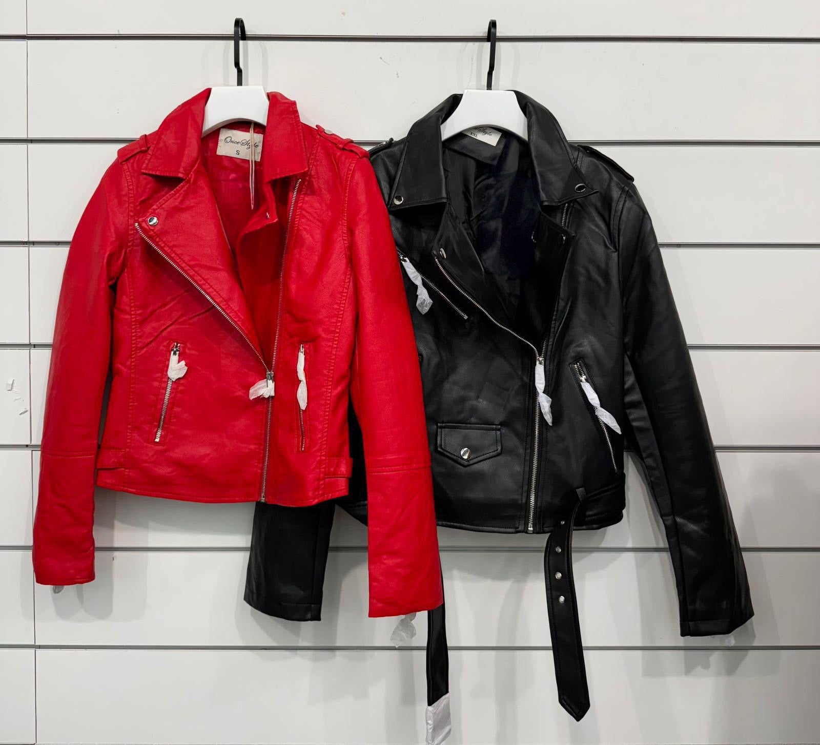 Red Leather Moto Jacket