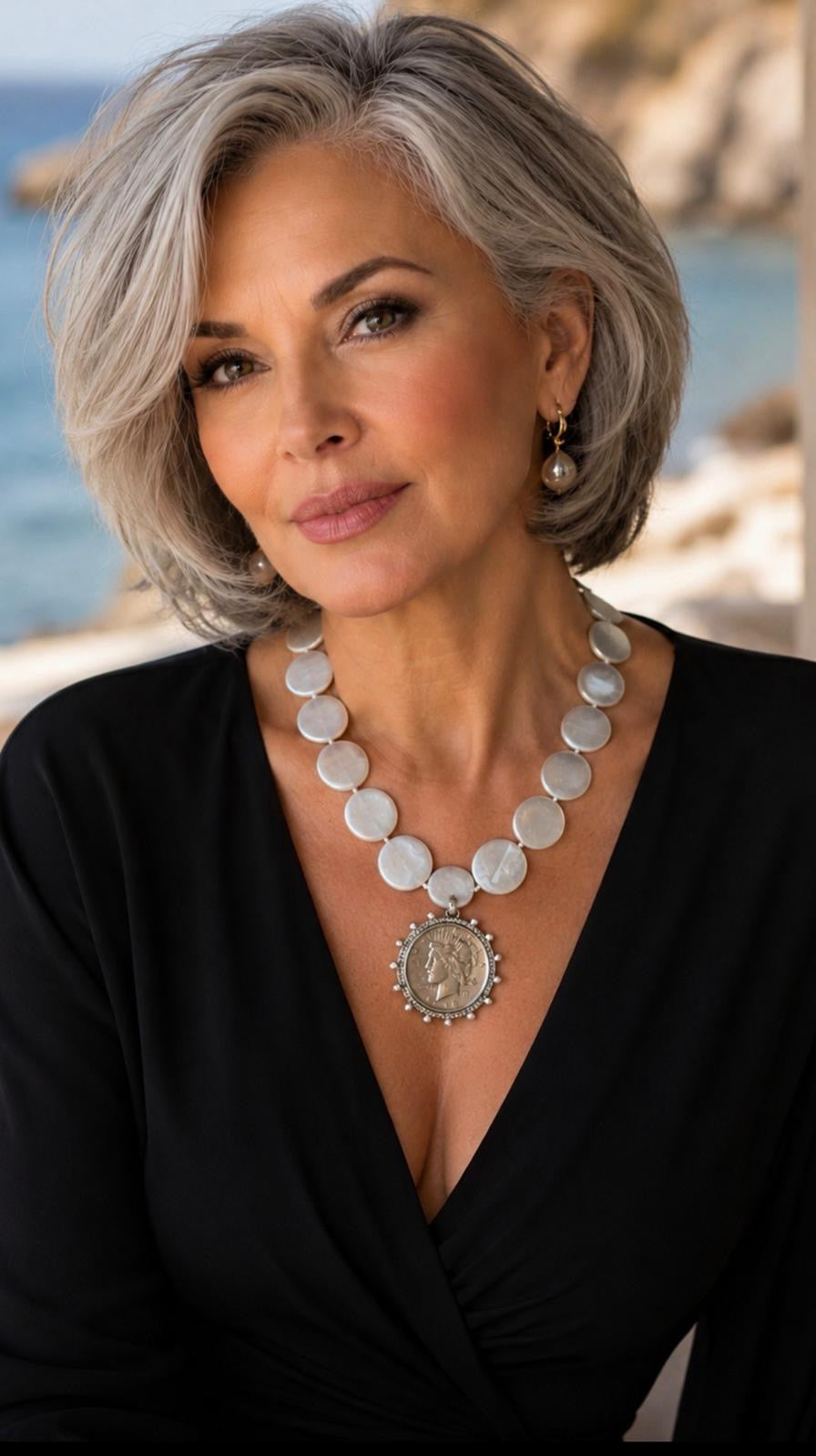 Celeste Mother-of-Pearl Medallion Necklace