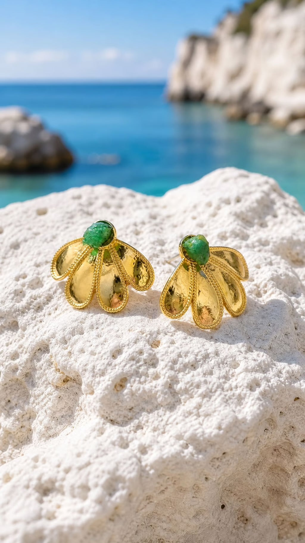 Emerald Petal Earrings PRE-ORDER