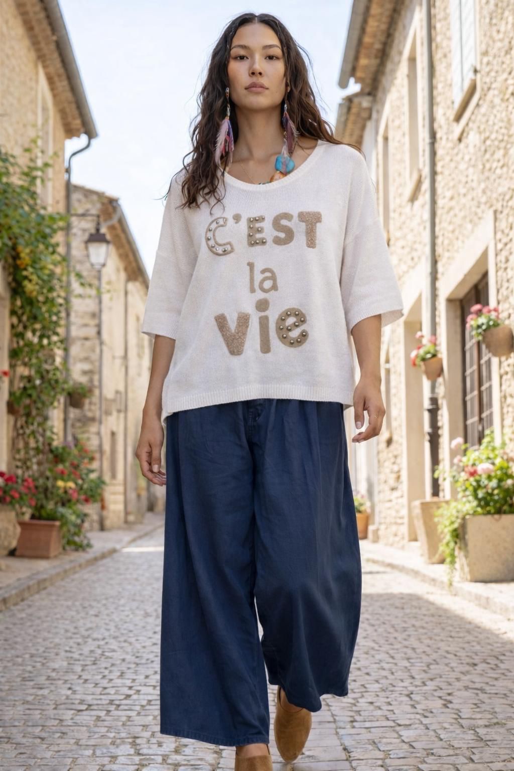 The C’est La Vie Relaxed Knit Tee
