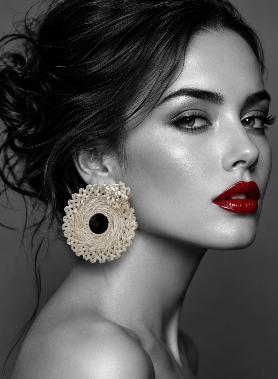 Isla Iraca Palm Statement Earrings