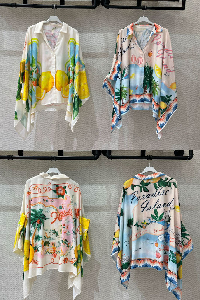 Printed Kimono Blouse