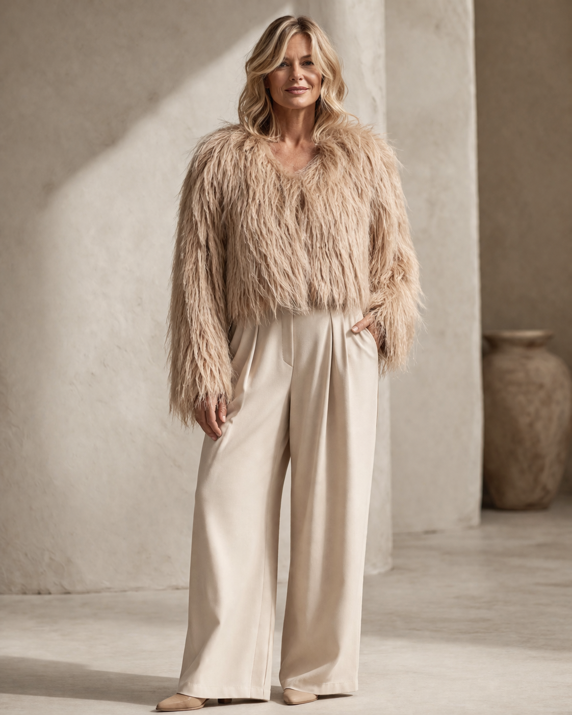 Parisian Feather Knit Cropped Jackets