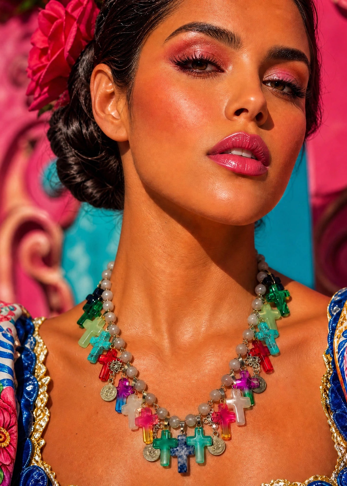 Reina Cross Charm Necklace
