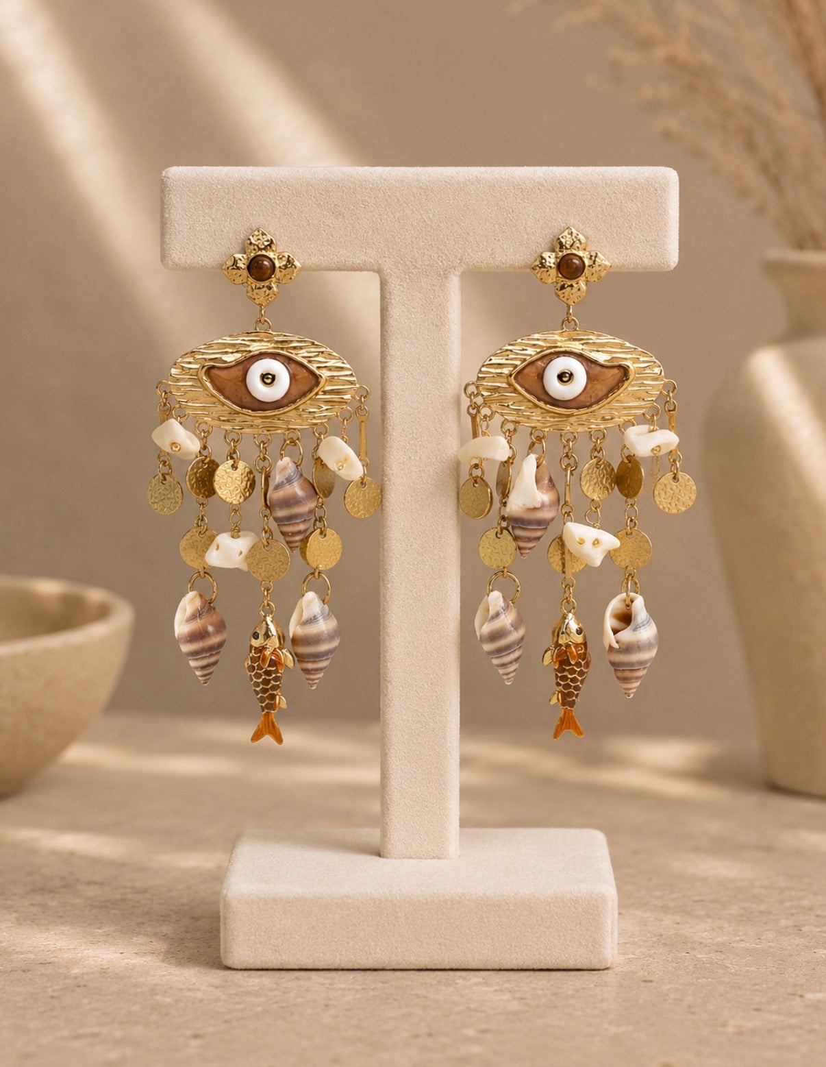 Mediterranean Talisman Statement Earrings