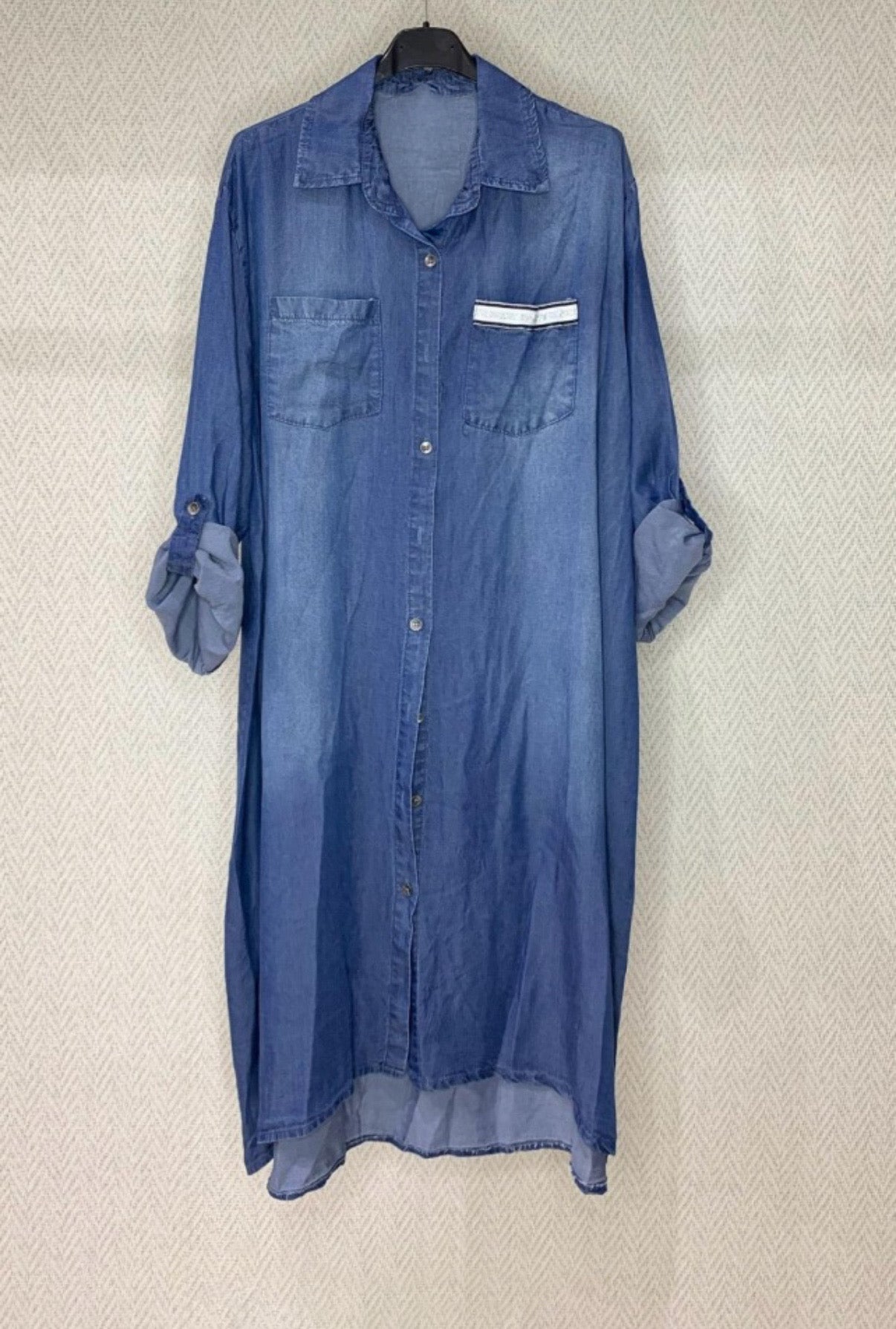 Chambray Button Down Shirt Dress