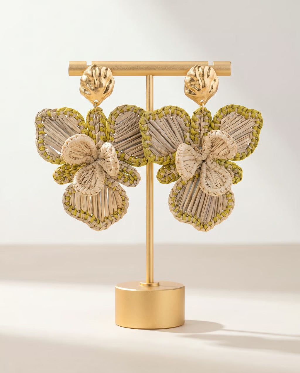 Palm Grove Raffia Orchid Earrings
