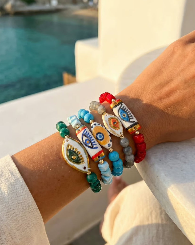 Mediterranean Evil Eye Beaded Bracelet
