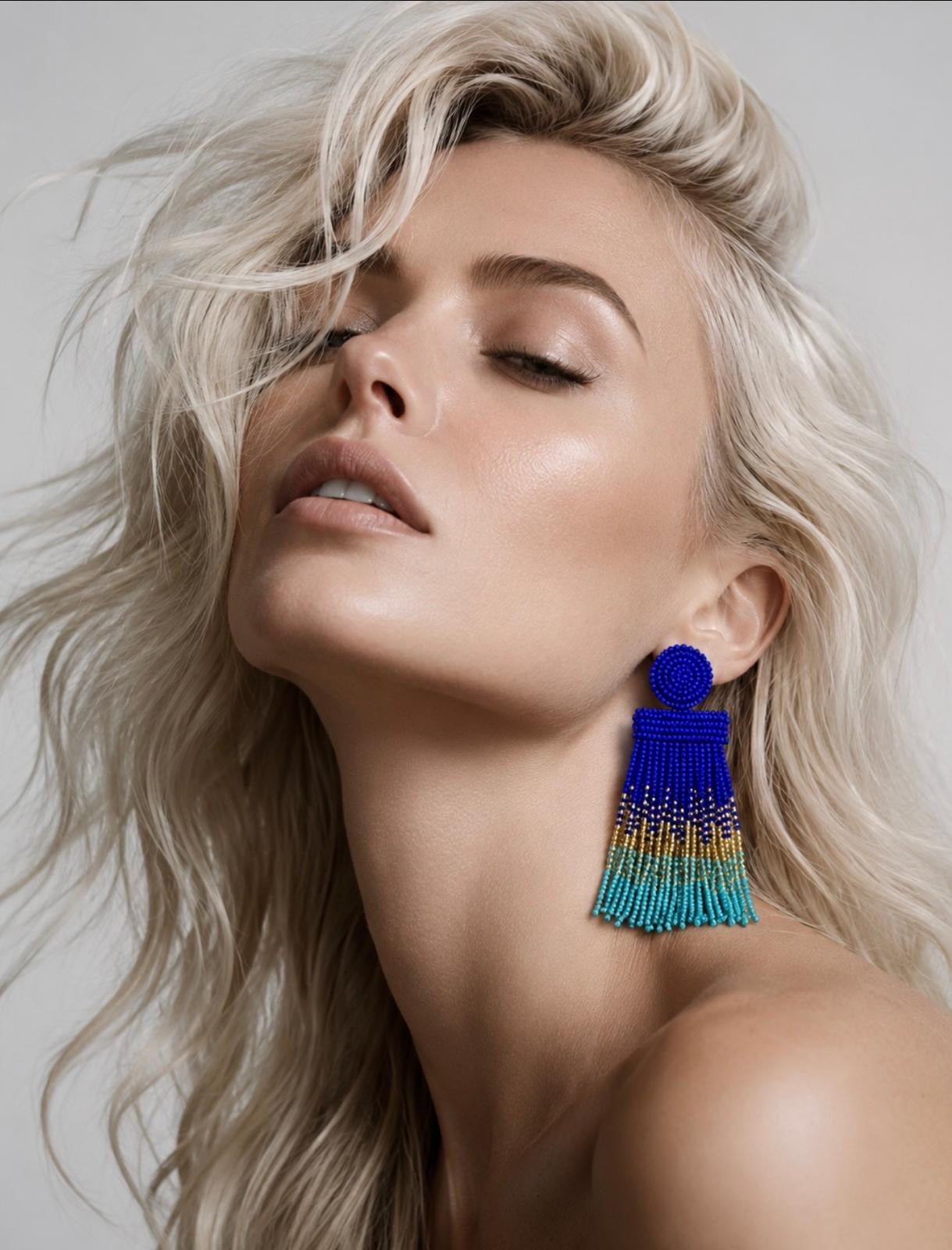 The Mariposa Beaded Tassel Earrings