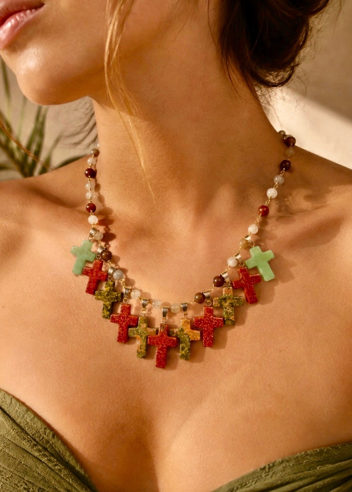Terra Cross Statement Necklace