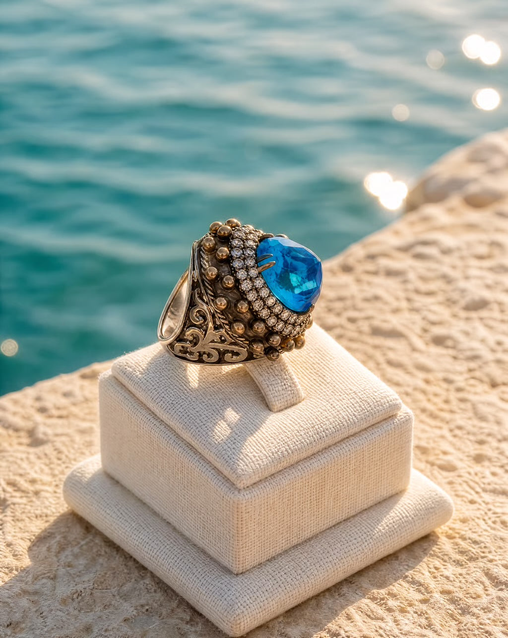Sultan’s Blue Topaz Turkish Ring