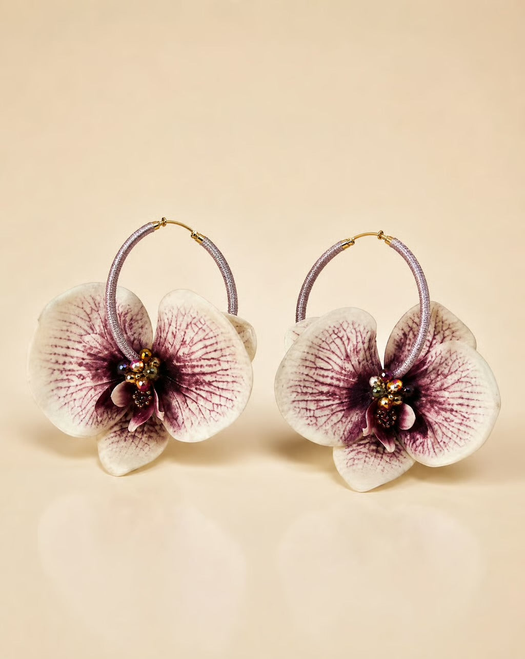 Amélie Orchid Hoop Earrings