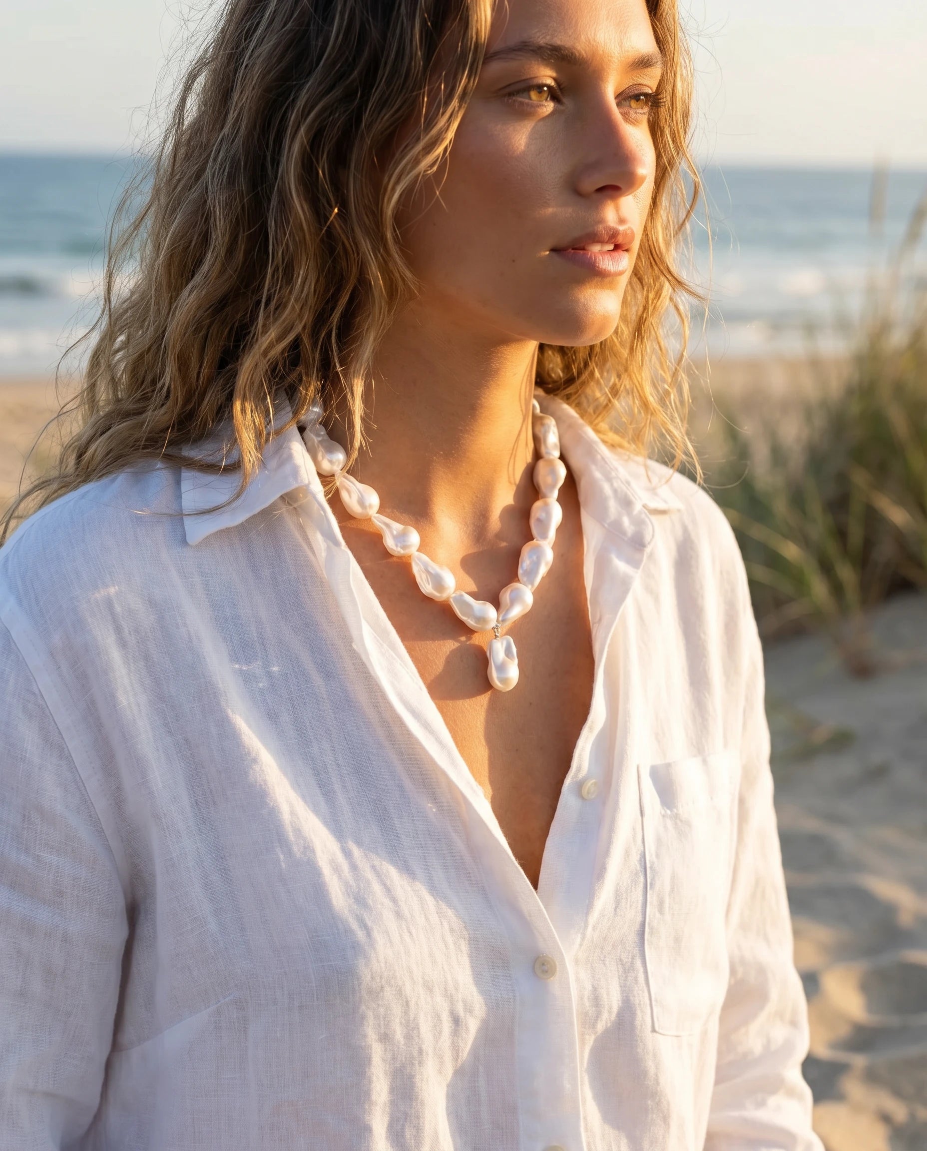 Baroque Pearl Drop Necklace