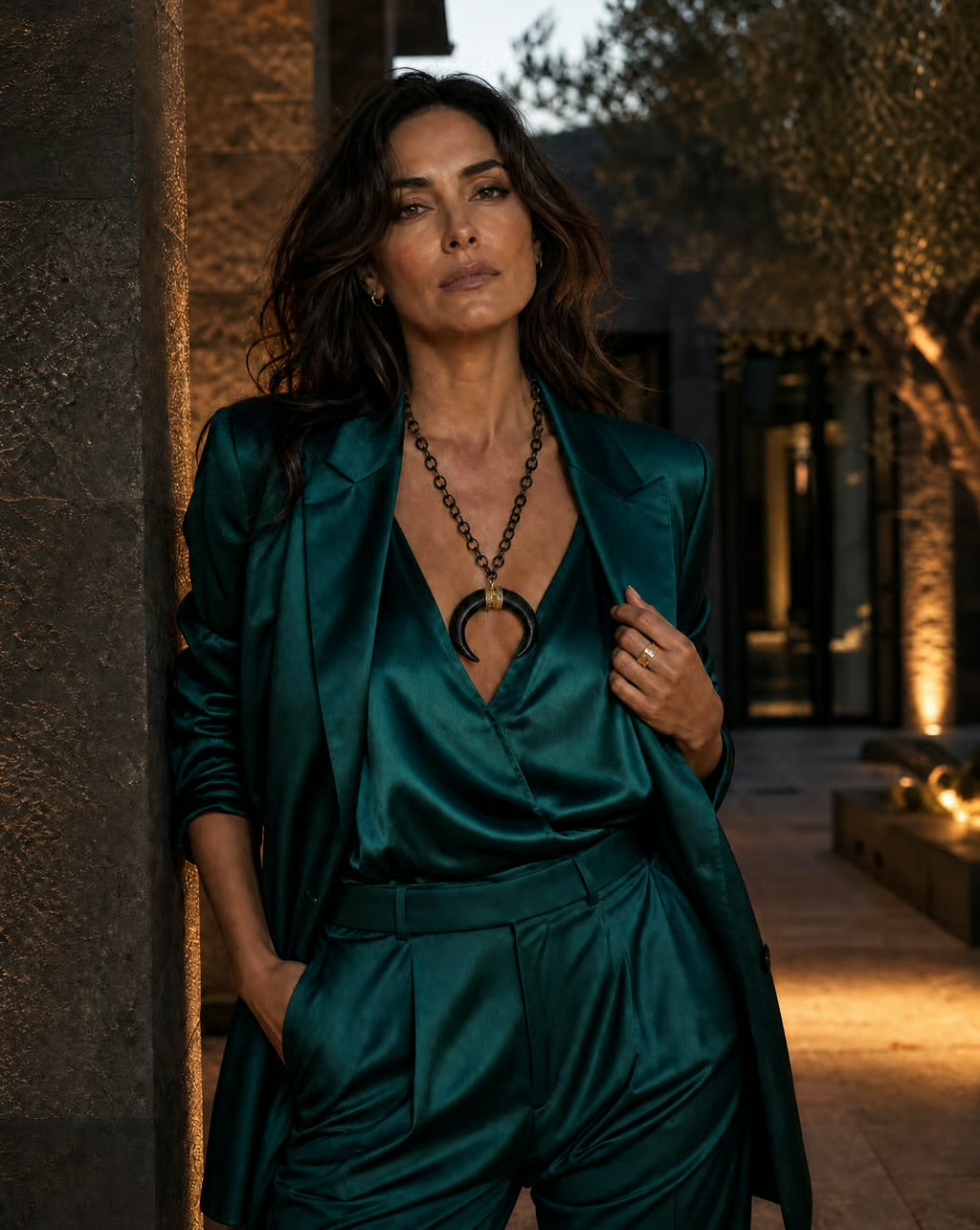 Luna Noire Crescent Statement Necklace