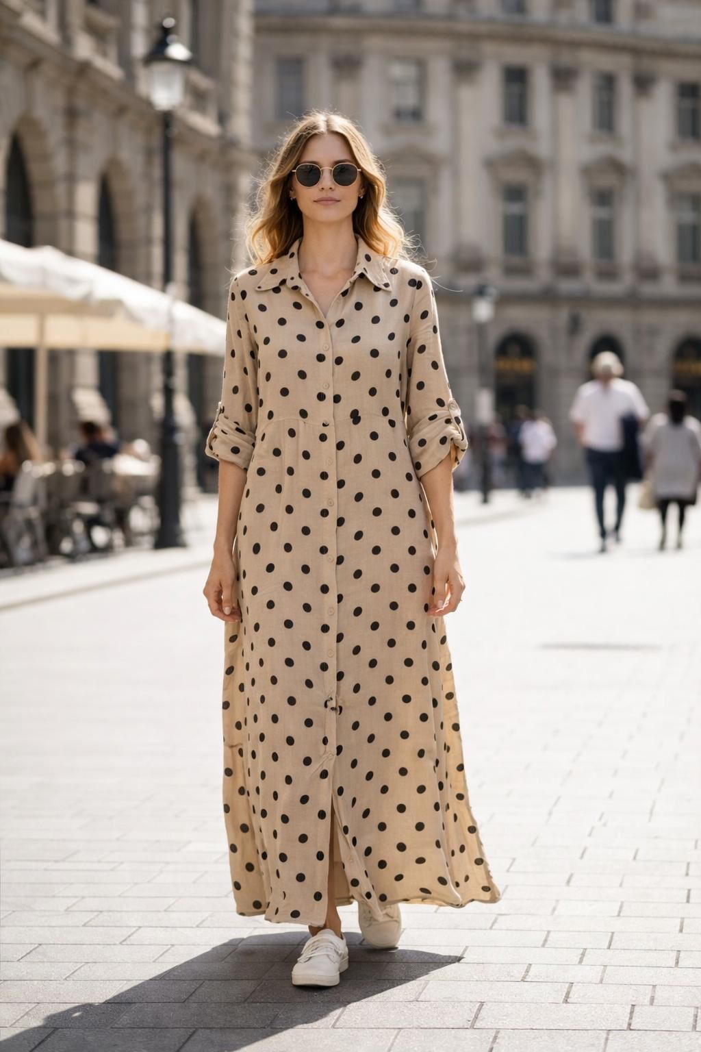 The Polka Dot Linen Shirt Dress
