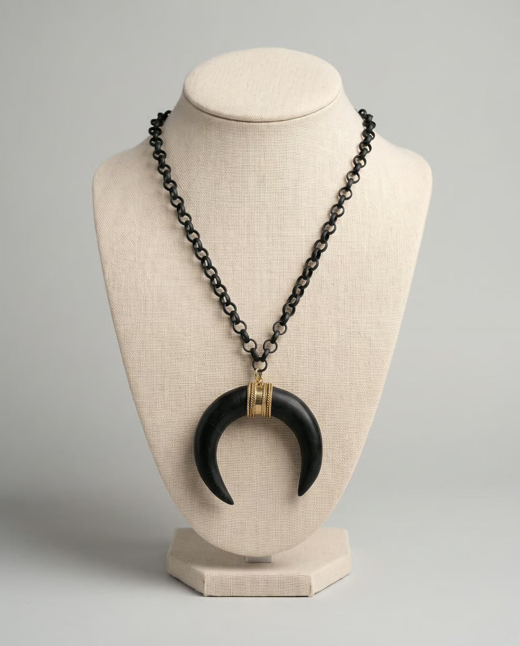 Luna Noire Crescent Statement Necklace