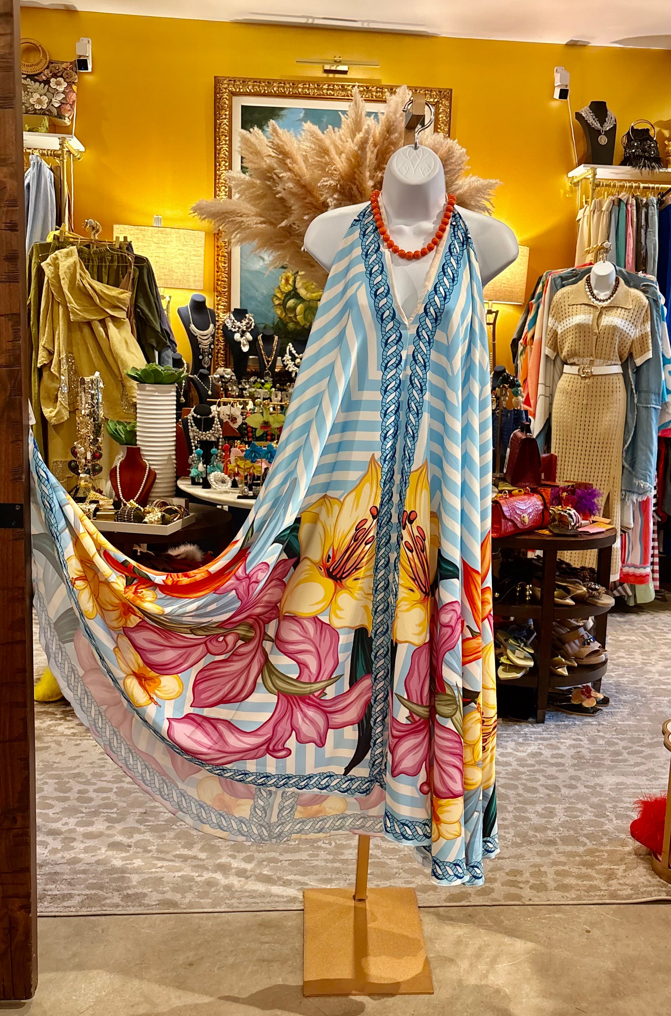 Printed Halter Maxi Dress