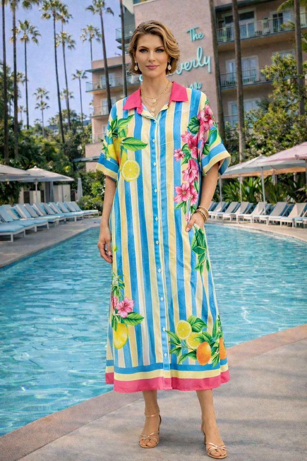 The Riviera Printed Shirt Dress