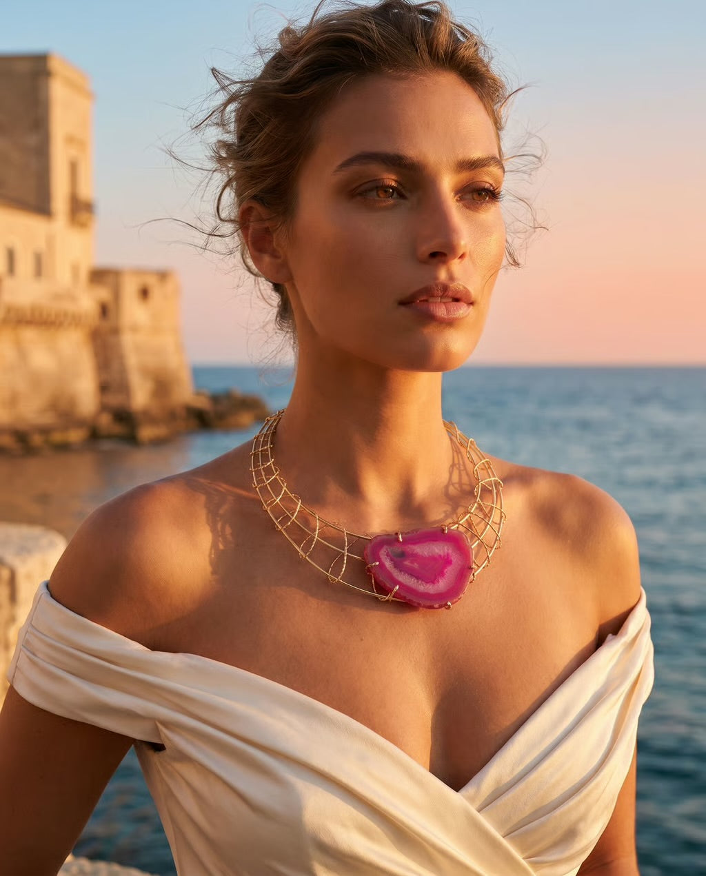 Fiamma Agate Collar Necklace