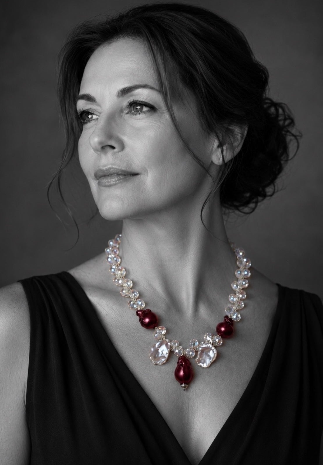 Bordeaux Pearl Statement Necklace