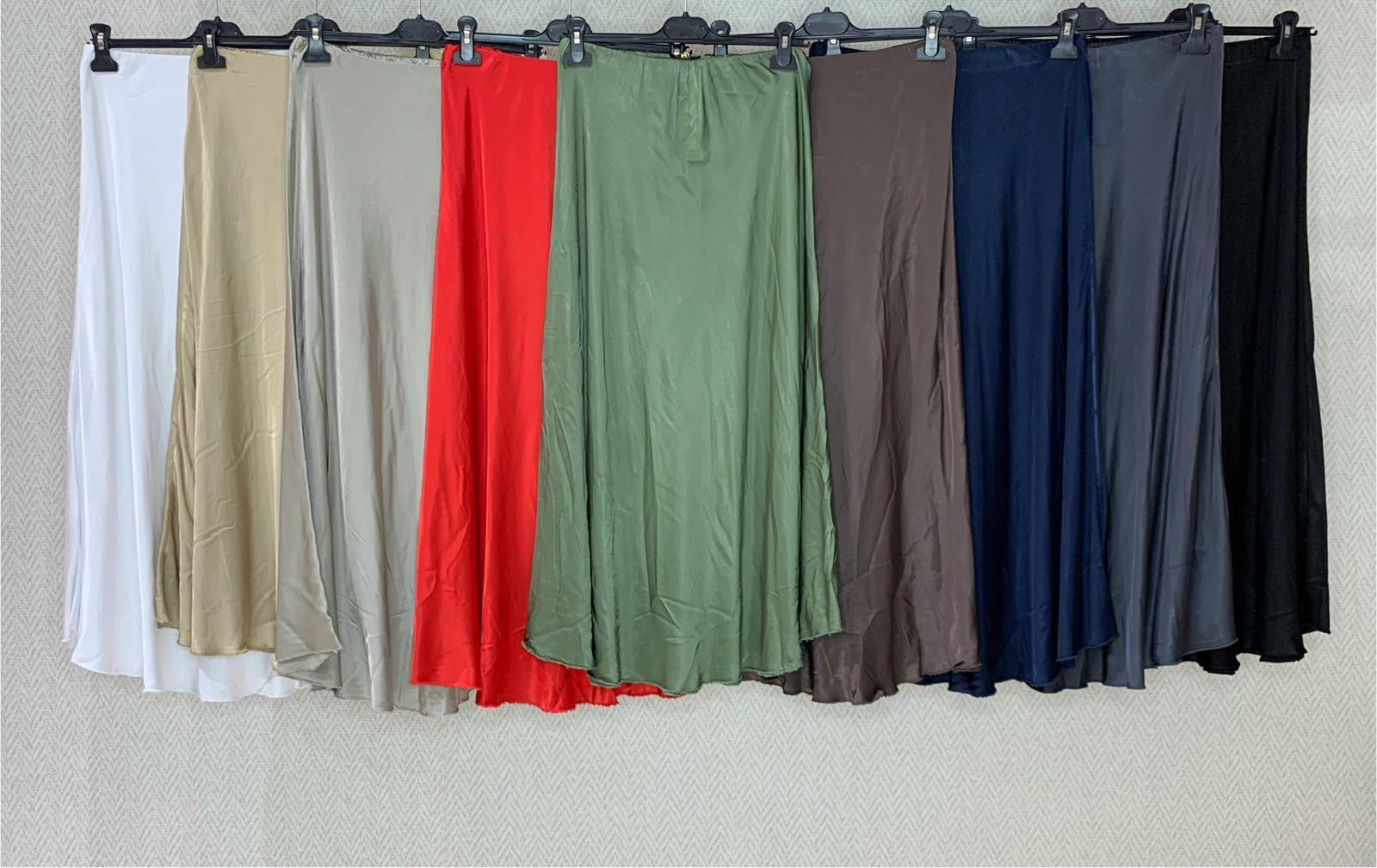 Silky Pull-On Midi Skirt