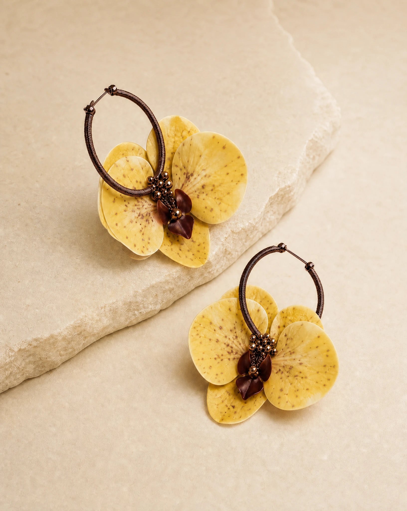 Canary Bloom Hoop Earrings