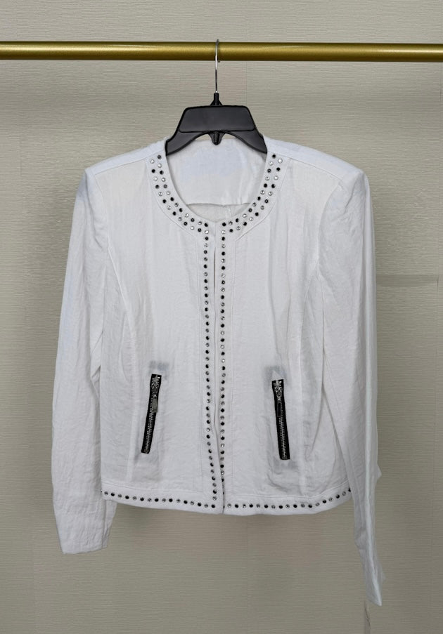 Valentina Studded White Jacket