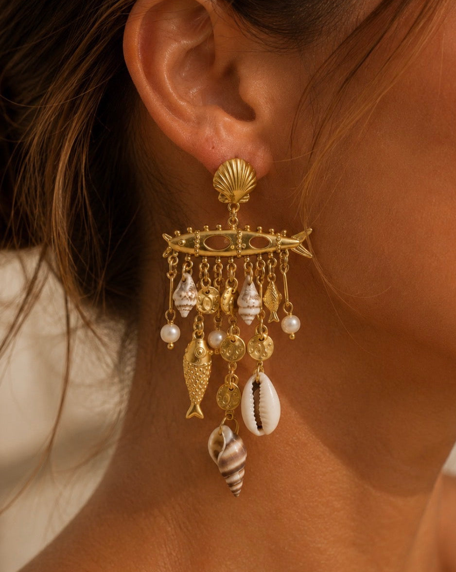 Mediterranean Treasure Charm Earrings