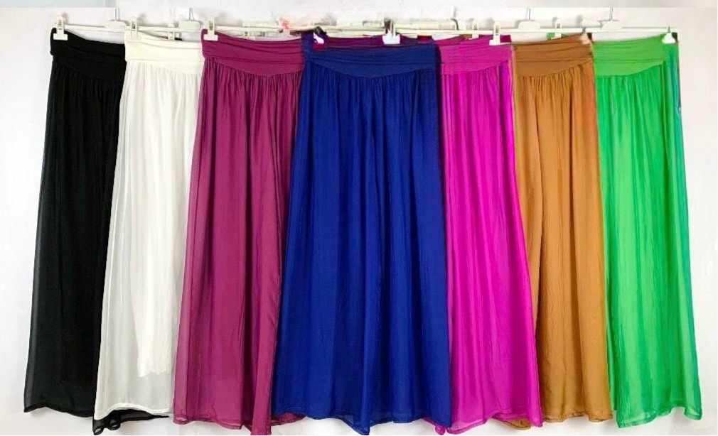 Flowy Wide-Leg Chiffon Pants