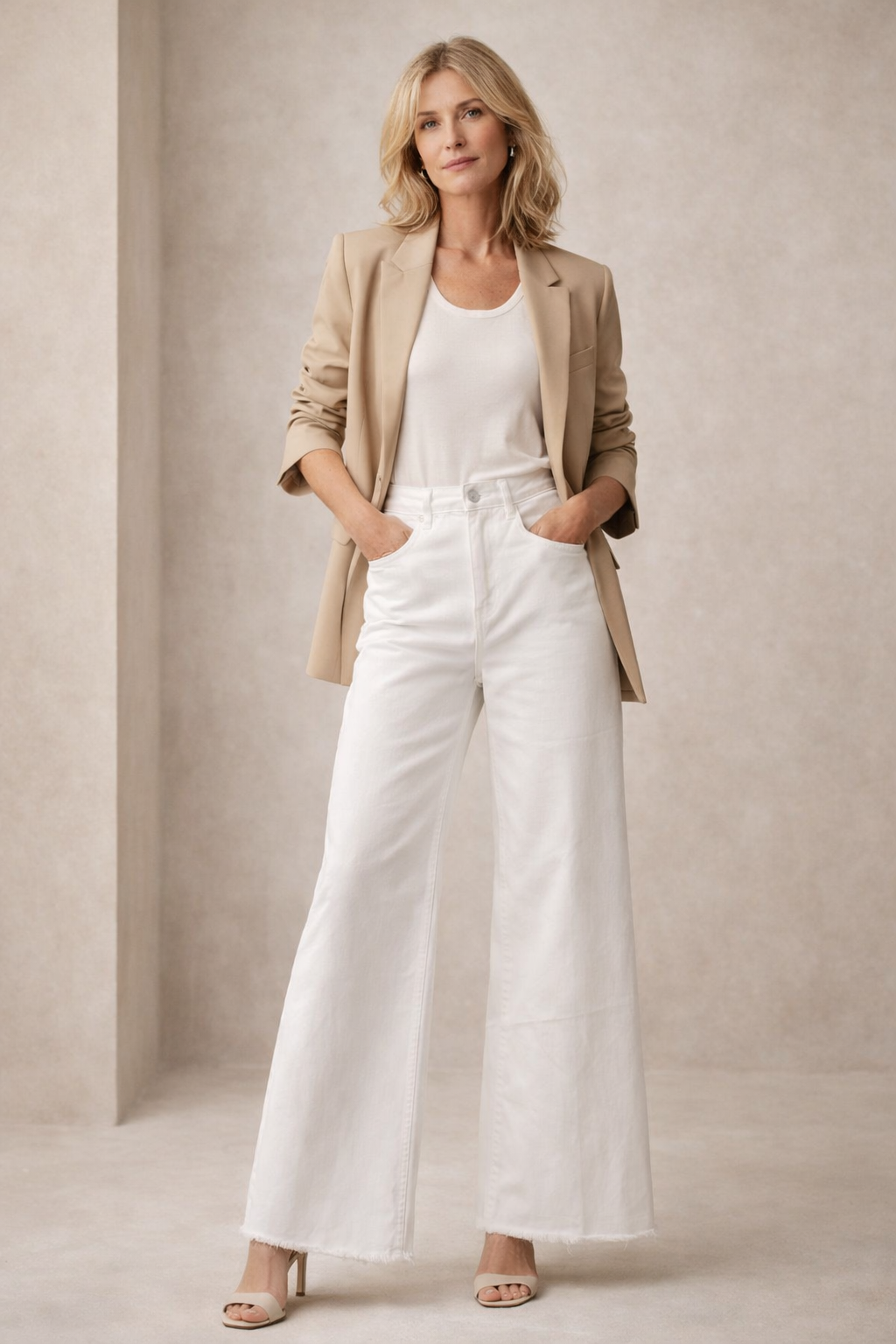 Cropped Wide-Leg Denim Pant