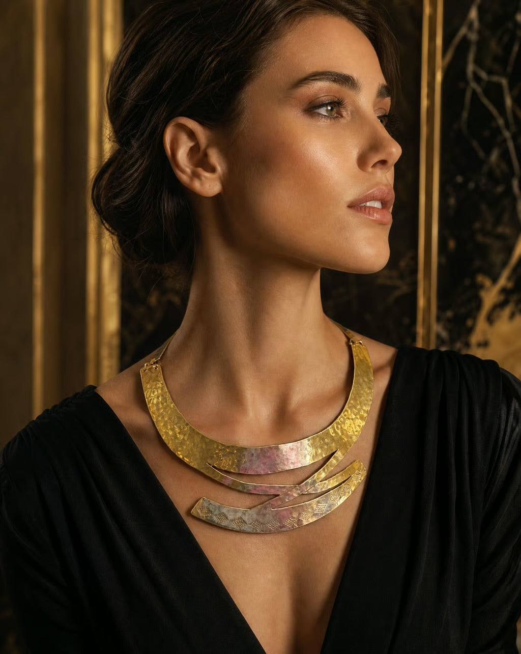 Athena Hammered Collar Necklace