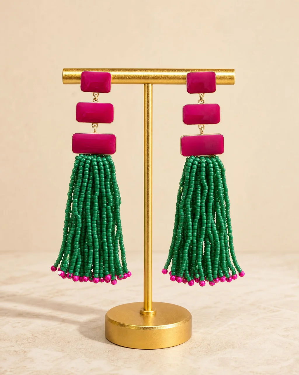 The Cartagena Beaded Tassel Earrings