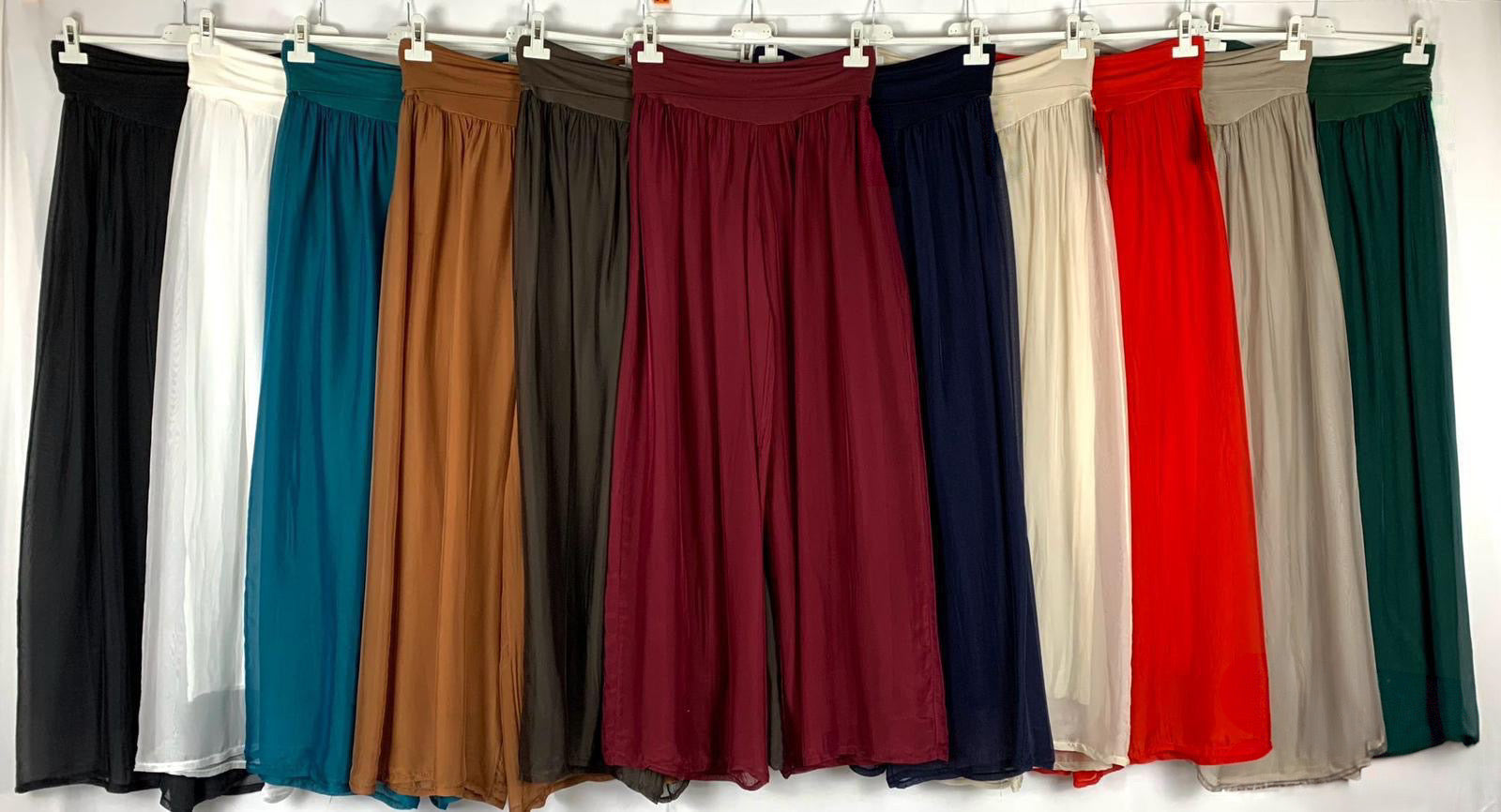 Flowy Wide-Leg Chiffon Pants