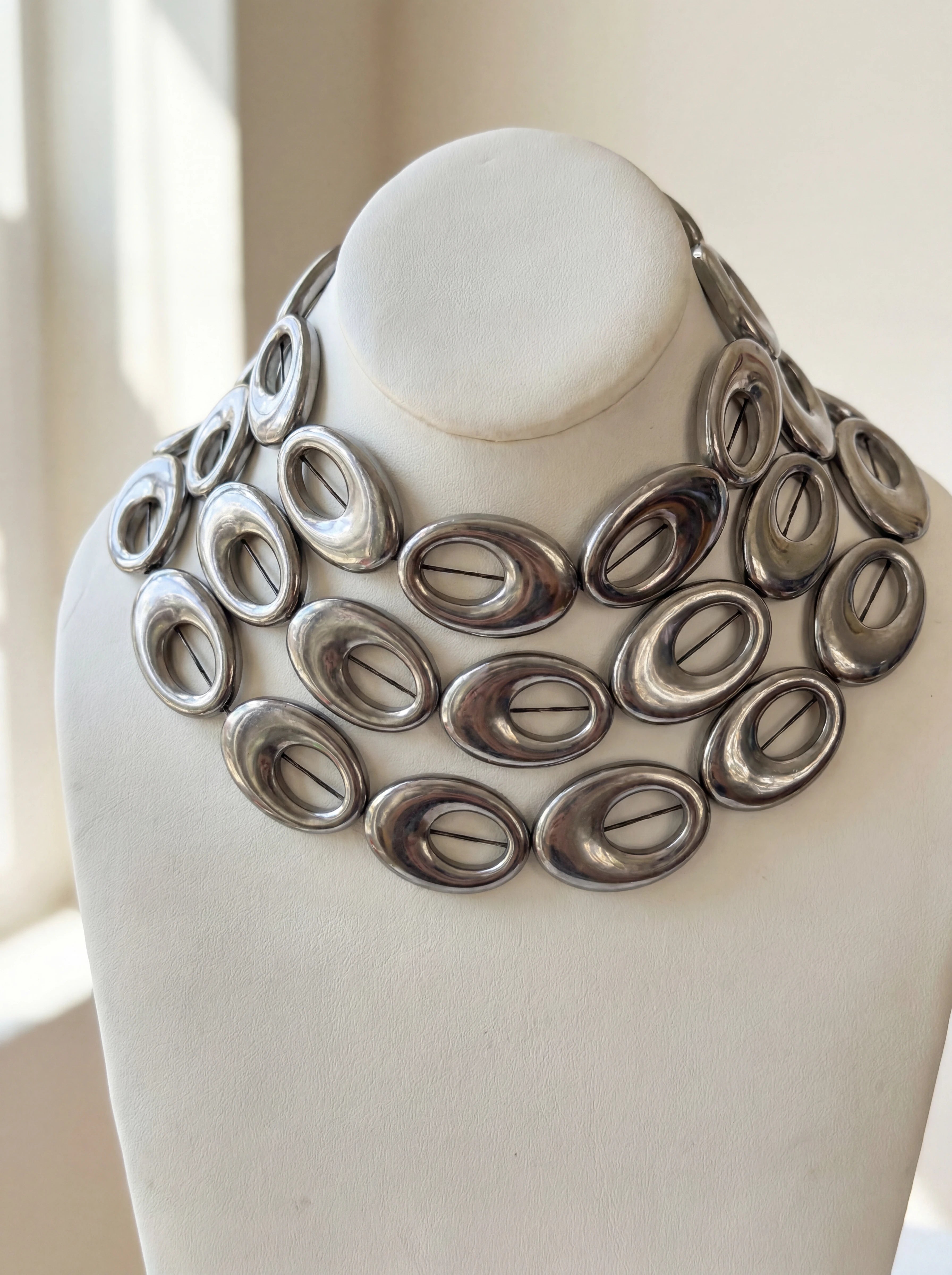 Luna Chrome Statement Necklace