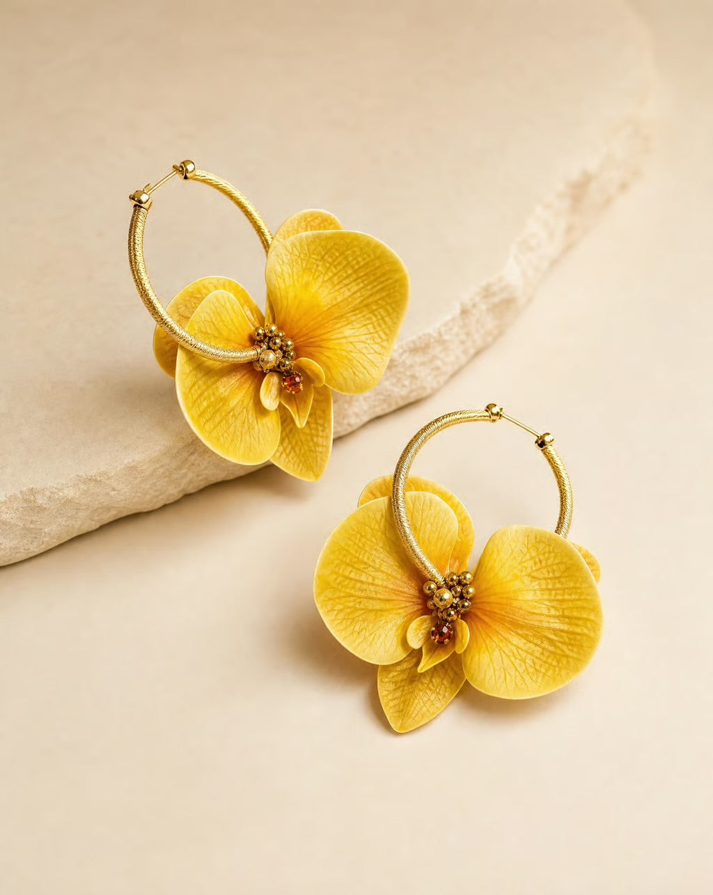 Soleil Orchid Hoop Earrings