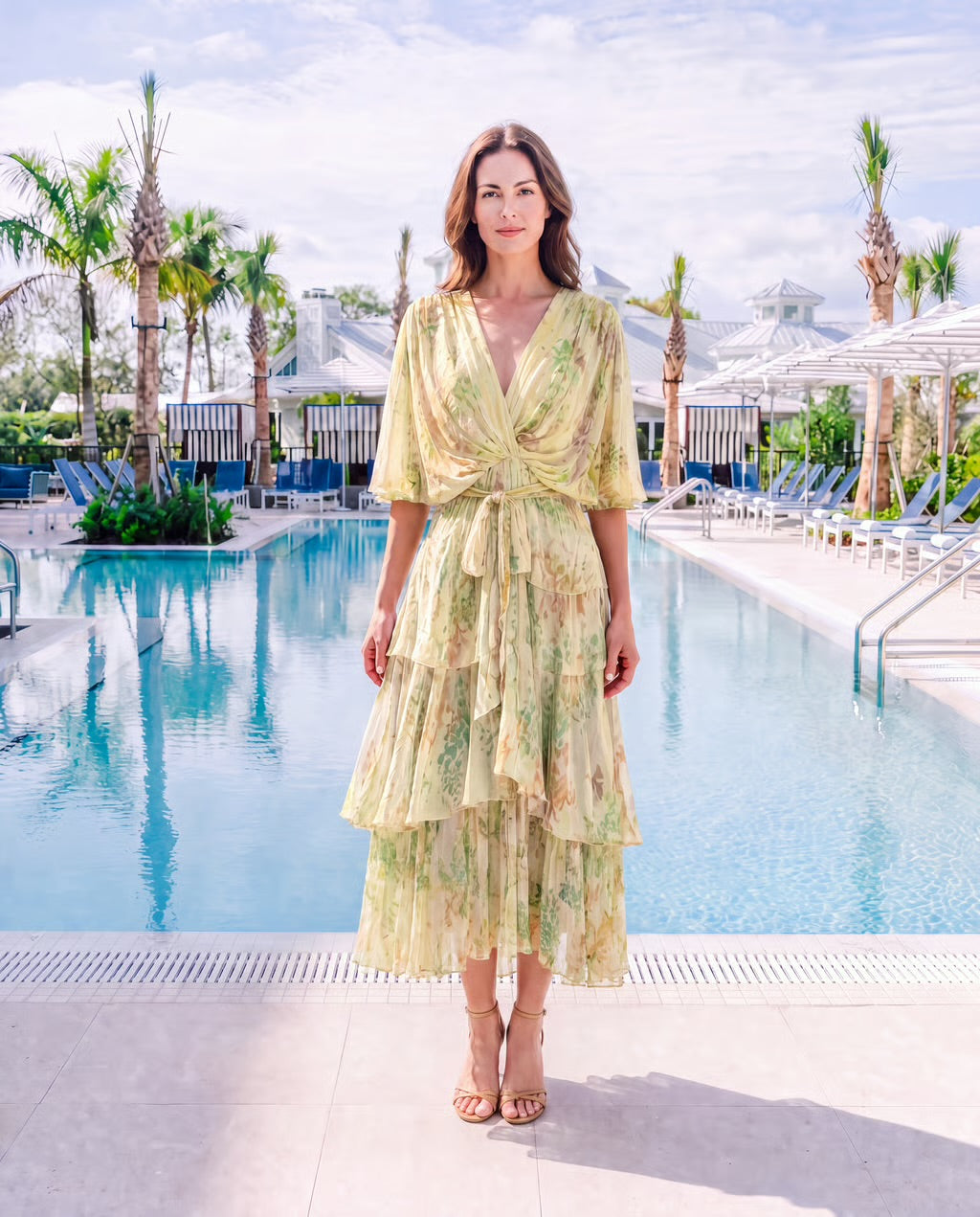 Floral Layered Tier Dress