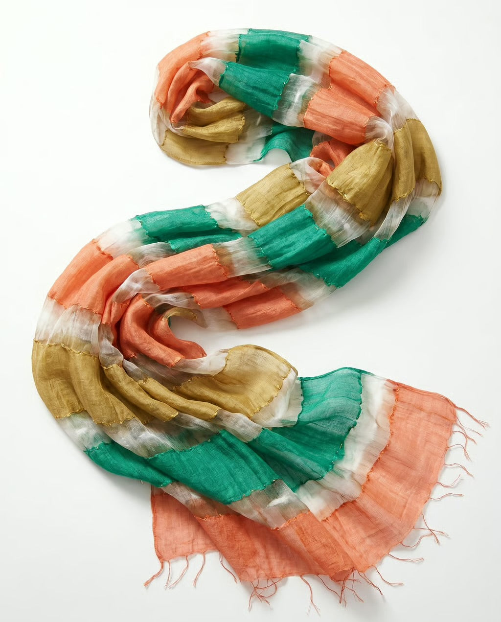 Mediterranean Sunset Hand-Painted Scarf