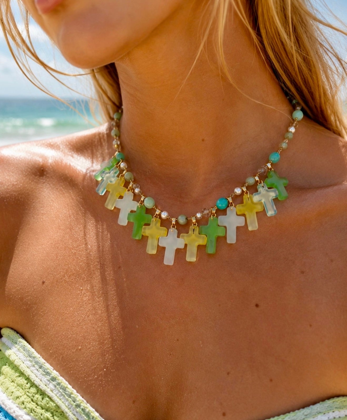 St. Tropez Cross Charm Necklace