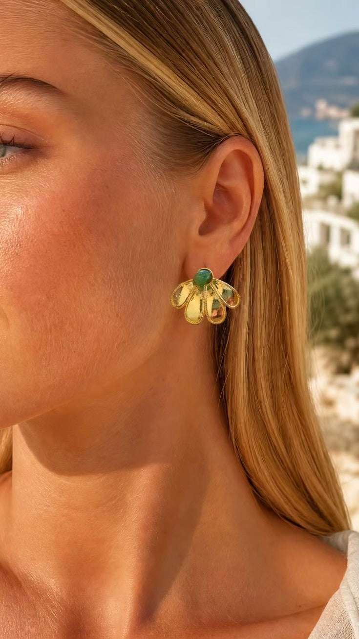 Emerald Petal Earrings PRE-ORDER