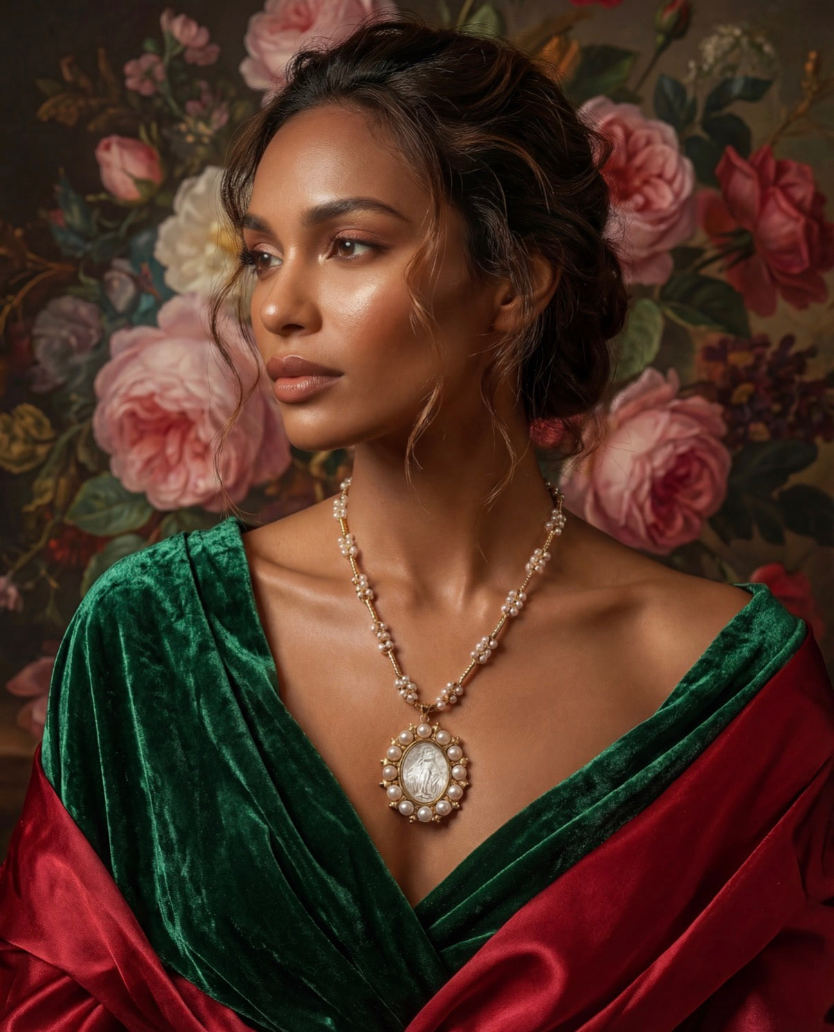 Sacred Pearl Medallion Necklace