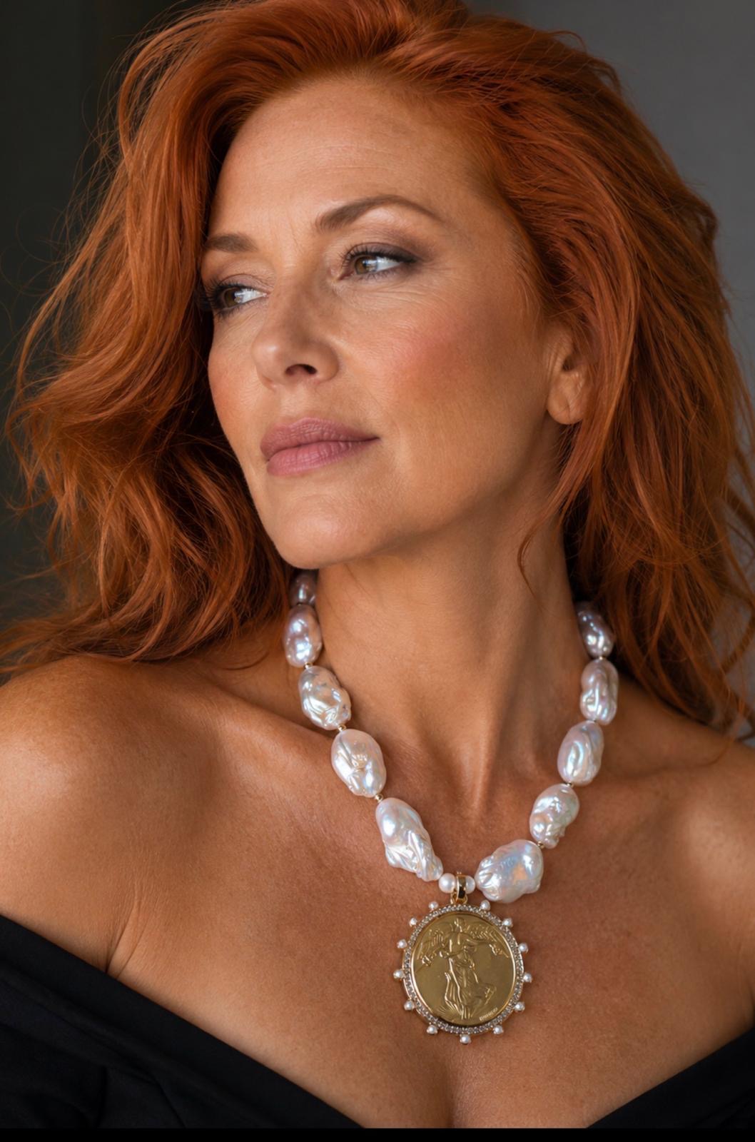 Aurelia Baroque Pearl Medallion Necklace