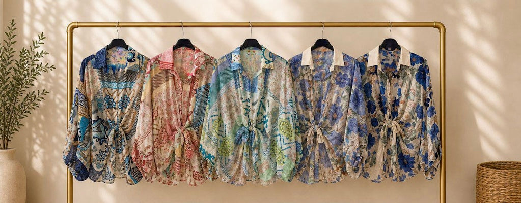 💫 Vintage Garden Tie Blouse