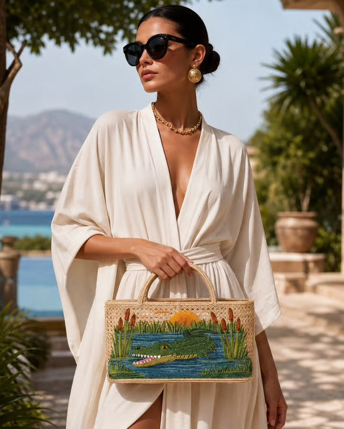 Artisan tote with Everglades-inspired design