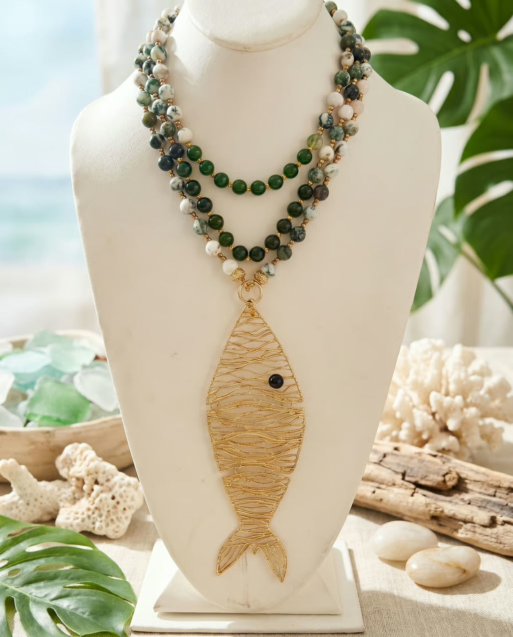 Emerald Coast Fish Pendant Necklace