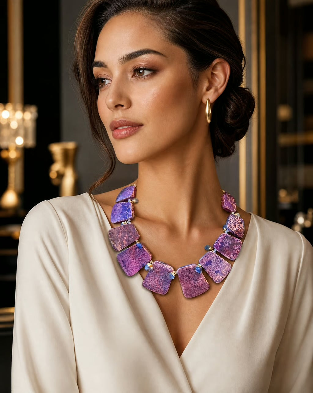 Améthyste Mosaic Statement Necklace