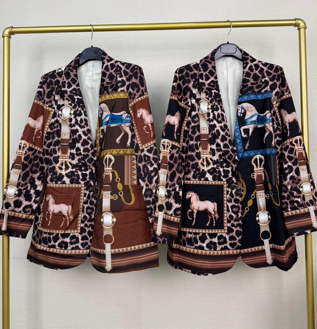 Horse Bit Leopard Statement Blazer